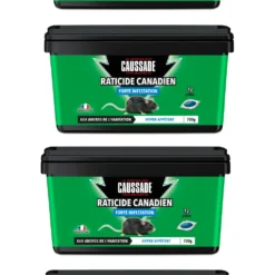 Carpt720 Lot De 4 Boîtes Raticide Canadien Pat'appât Fortes Infestatio