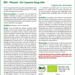 Kit De Culture - Bio - Piment - De Cayenne Long Slim - 10 Graines - Capsicum Annuum -Jardin Harmonie Soldes Boutique 64064142aa2932.01935912
