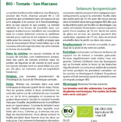 Kit De Culture - Bio - Tomate - San Marzano - 15 Graines - Solanum Lycopersicum -Jardin Harmonie Soldes Boutique 6406416b5ce855.63143376