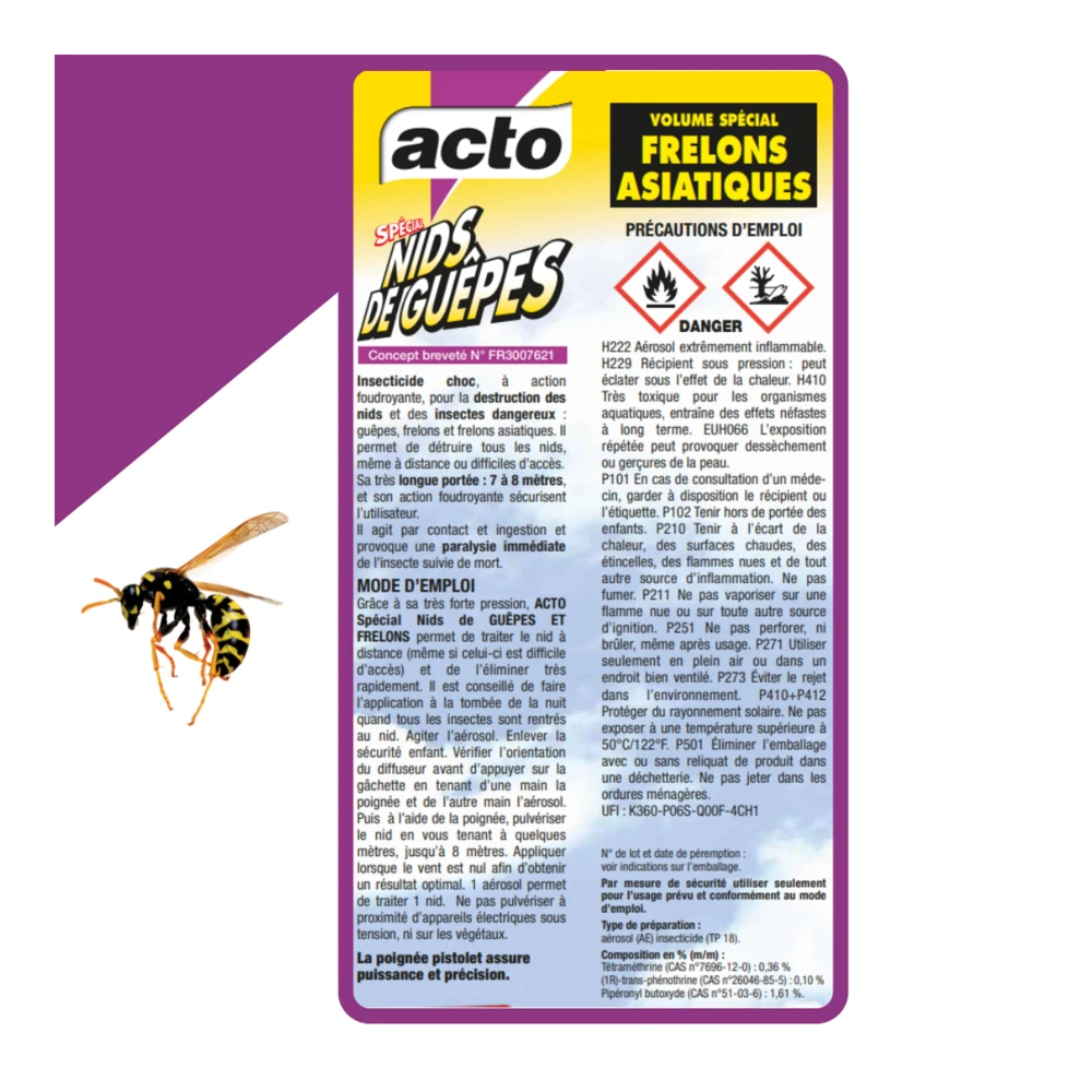 Lot De 4 Aérosols Acto Spécial Nids De Guepes - Efficacité Professionnelle - Vol 7 Lot De 4 Aérosols Acto Spécial Nids De Guepes - Efficacité Professionnelle - Vol – Image 5