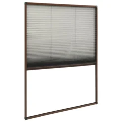 VIDAXL Moustiquaire Plissée Pour Fenêtre Aluminium Marron 100x160 Cm -Jardin Harmonie Soldes Boutique 645d5a73414902.19366748