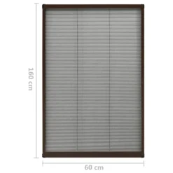 VIDAXL Moustiquaire Plissée Pour Fenêtre Aluminium Marron 60x160 Cm -Jardin Harmonie Soldes Boutique 645d5aa0b64636.82232588