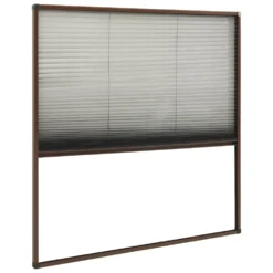 VIDAXL Moustiquaire Plissée Pour Fenêtre Aluminium Marron 120x120 Cm -Jardin Harmonie Soldes Boutique 645d5add8482a5.96980103