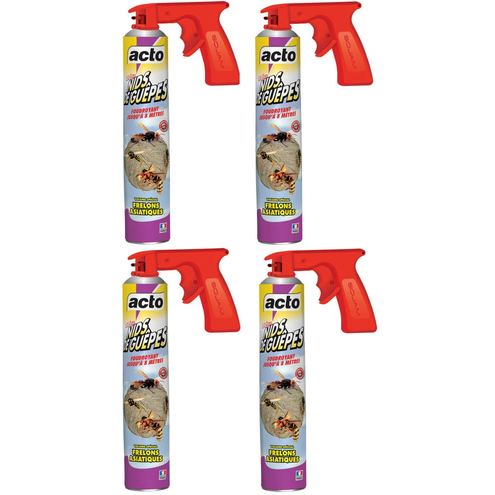 Lot De 4 Aérosols Acto Spécial Nids De Guepes - Efficacité Professionnelle - Vol 3 Lot De 4 Aérosols Acto Spécial Nids De Guepes - Efficacité Professionnelle - Vol