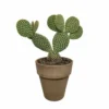 Opuntia Microdasys Et Son Cache-pot Marron - H40cm, ø17cm - Plante D'intérieur -Jardin Harmonie Soldes Boutique d56a6bc0eec02fda